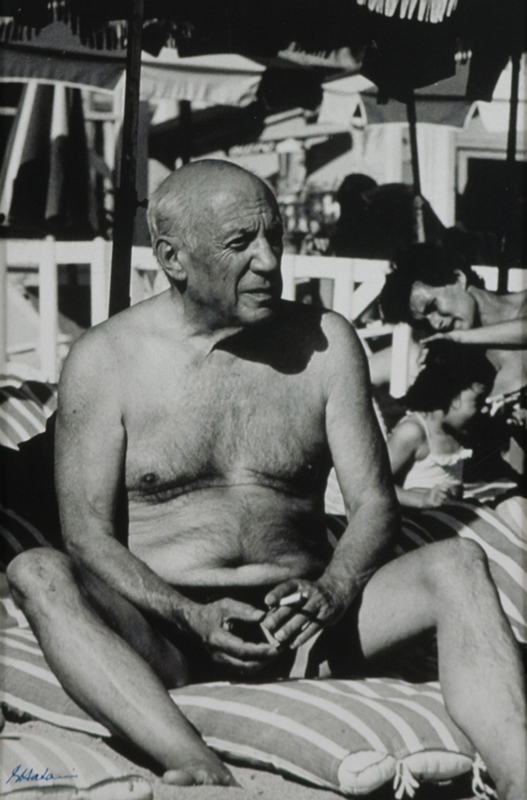 Pablo Picasso on the Beach, Cannes, c. 1960