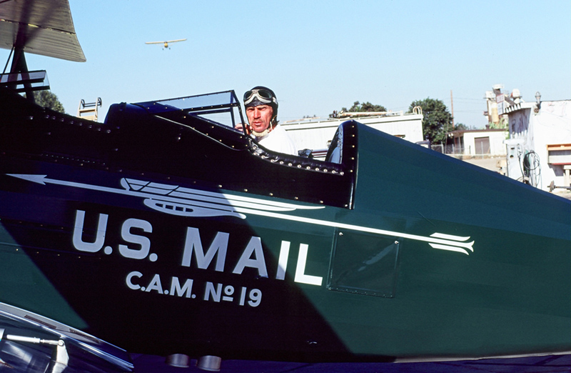 Steve McQueen, Pitcairn PA-8 Mailwing, Santa Paula Airport, CA, 1979