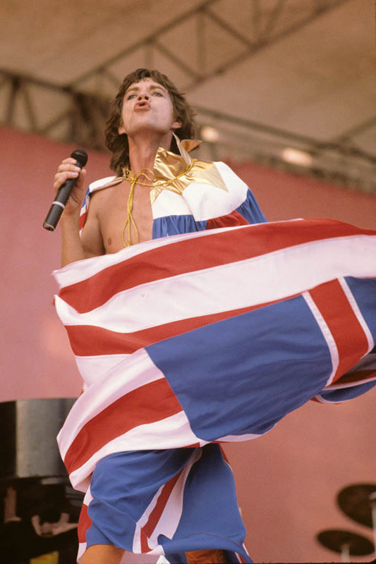 Mick Jagger Onstage with Flag, 1981