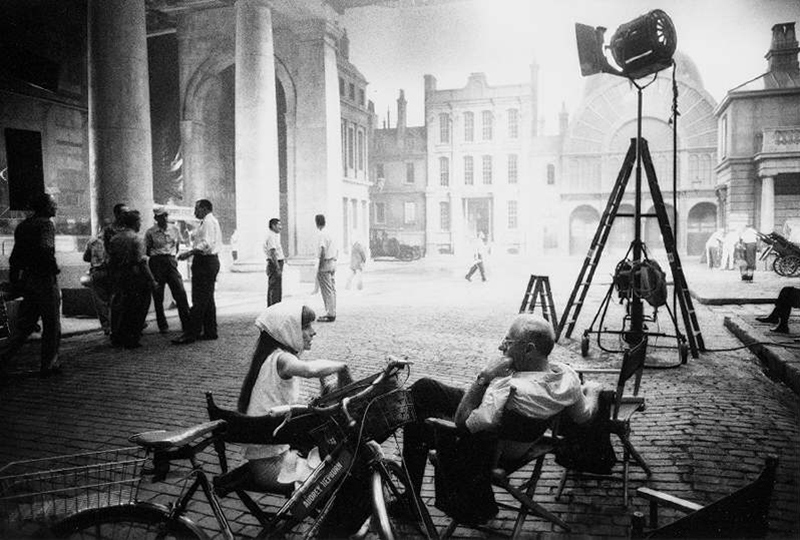 Audrey Hepburn and George Cukor on the Set of My Fair Lady, 1964