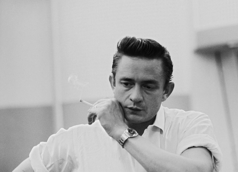 Johnny Cash with Cigarette (hand on cheek), Columbia Studios, Los Angeles, CA, 1961