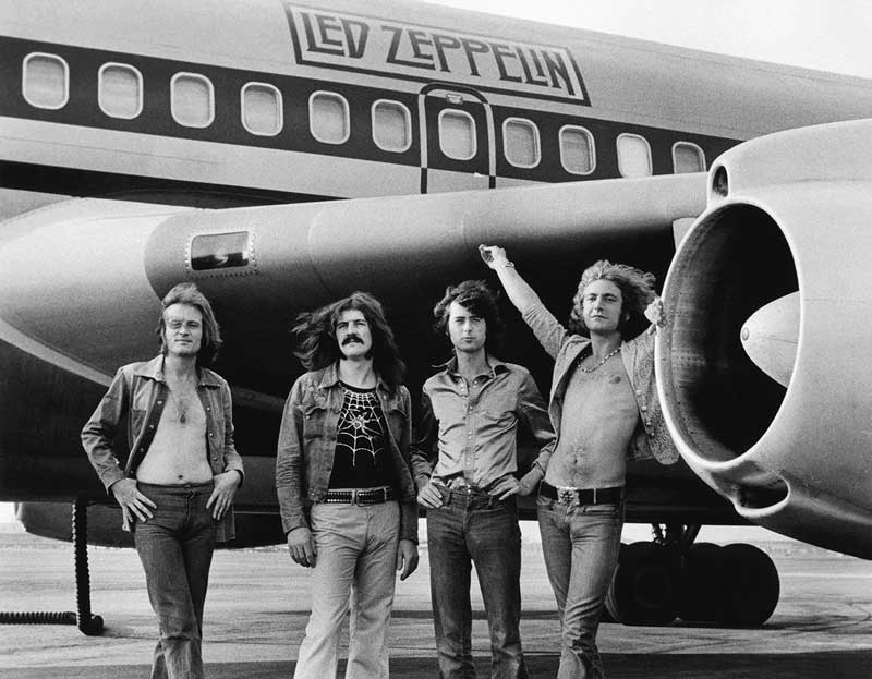 Led Zeppelin in Front of The Starship Tour Airplane, Newark, July 24, 1973