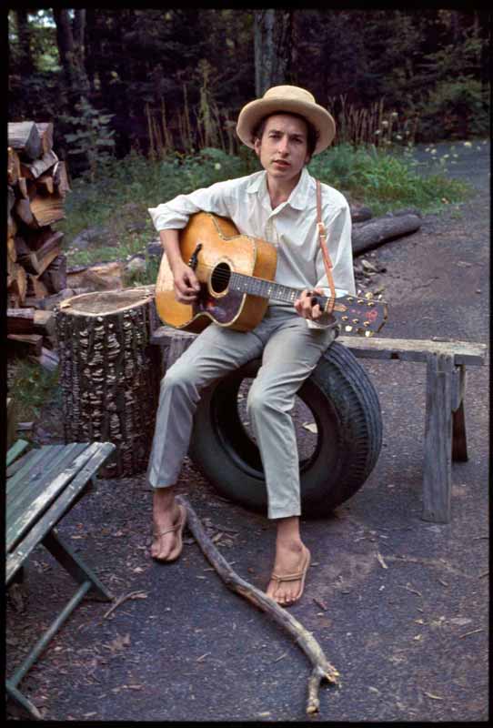 Bob Dylan Playing Guitar at Home, Woodstock, NY, 1968