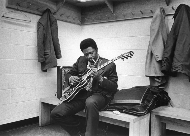 BB King Rehearsing Backstage - with Cigarette I, at Madison Square Garden, Rolling Stones Tour, NYC, Nov., 1969