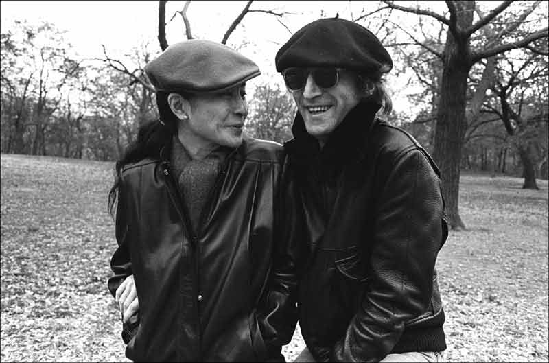 John Lennon and Yoko Ono in Central Park, NYC, 1980