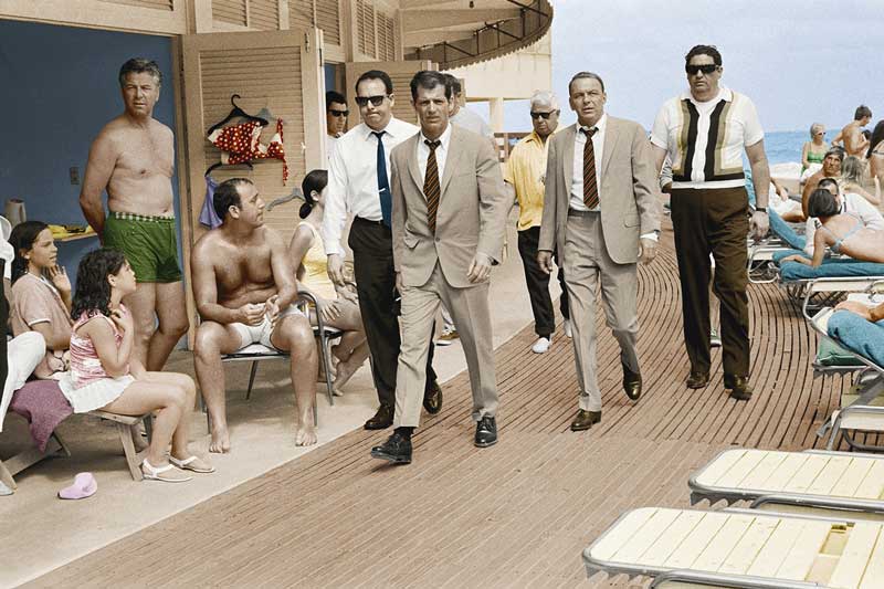 Frank Sinatra on the Boardwalk, Miami Beach 1968 - Colorized