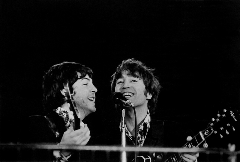 Paul McCartney & John Lennon Onstage, Candlestick Park, San Francisco, 1966