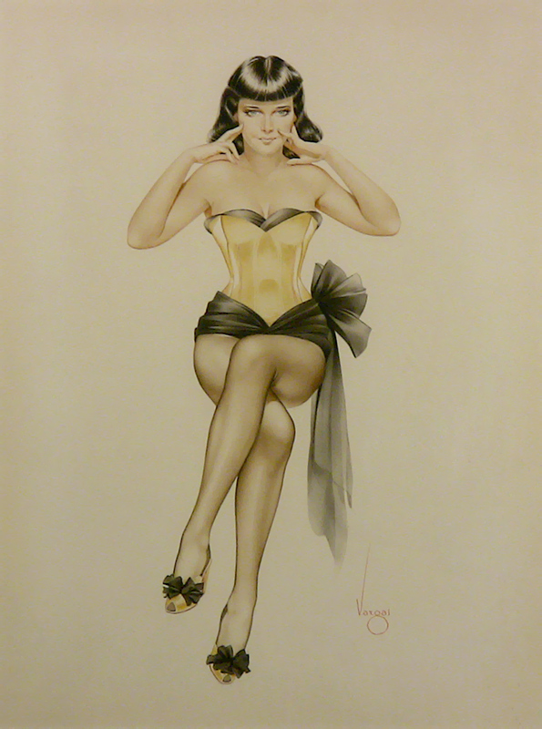 Brunette in Yellow Corset, c. 1950s