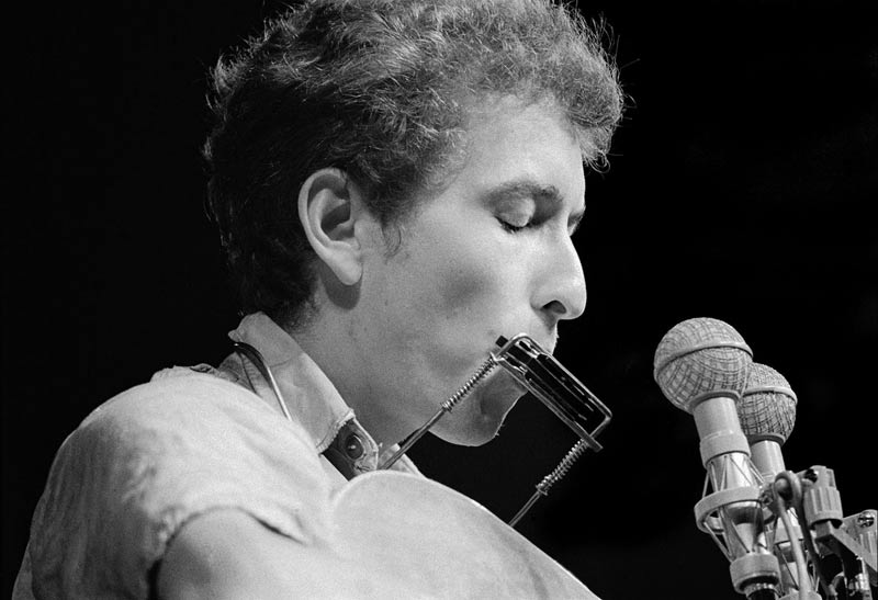 Bob Dylan Playing Harmonica, Newport Folk Festival, 1963