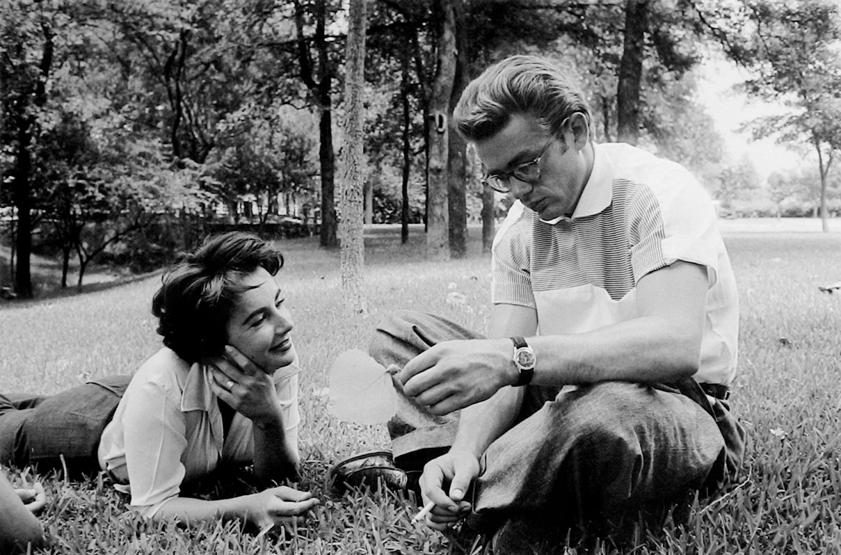 James Dean & Elizabeth Taylor Relaxing in the Grass While Making Giant, Marfa, TX, 1955