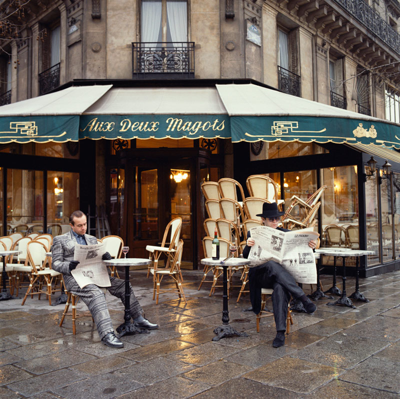 Elton John and Bernie Taupin, Cafe, Paris, 1980