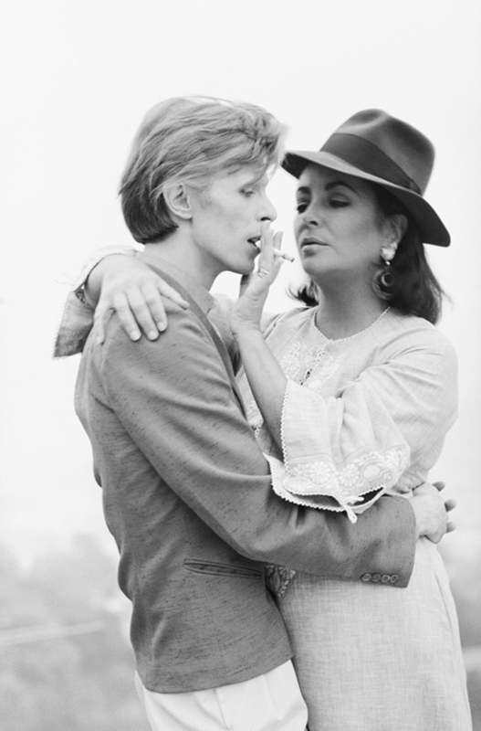 David Bowie and Elizabeth Taylor, Los Angeles, 1976