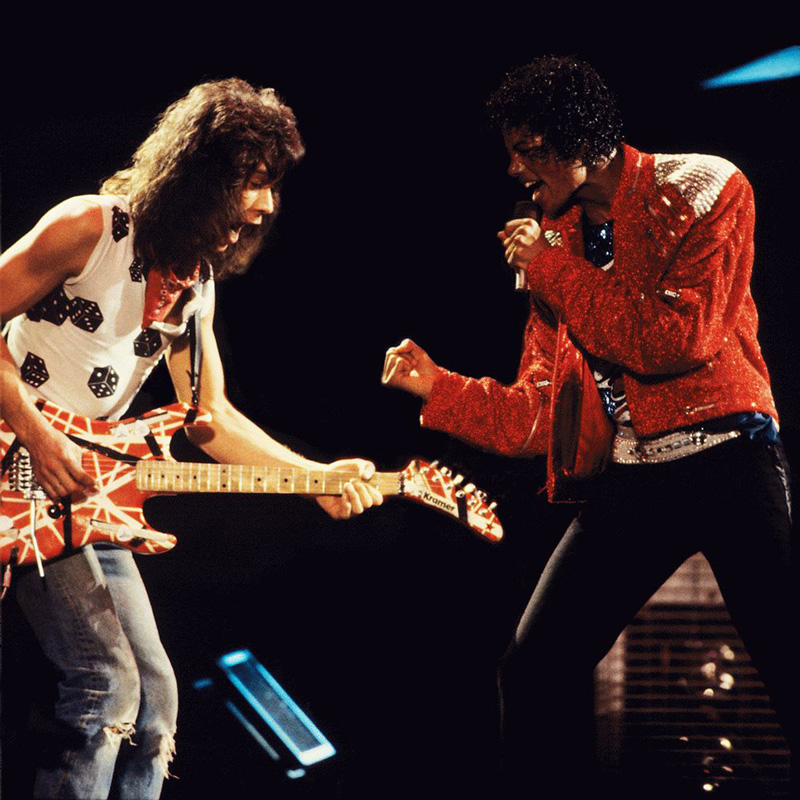 Michael Jackson & Eddie van Halen Performing, 1984