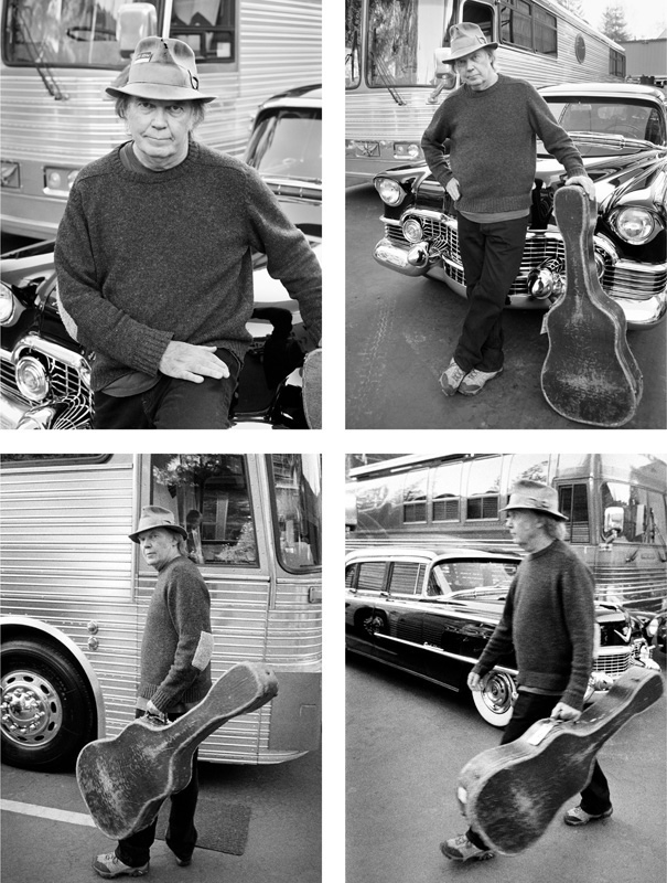 Neil Young Backstage with Guitar Case Quad, Mountain View, CA, 2005