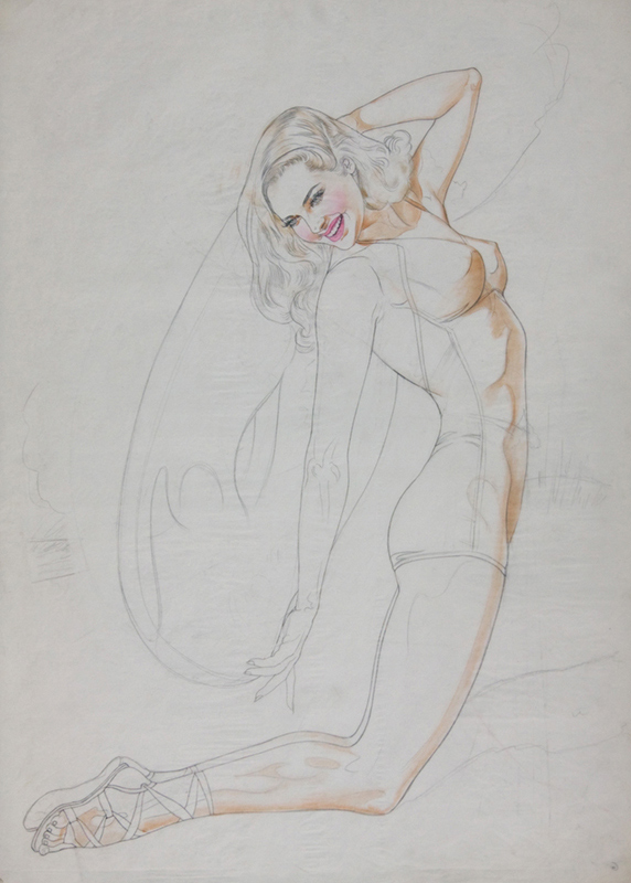 Study of a Young Girl Kneeling in a Bathing Suit, 1948