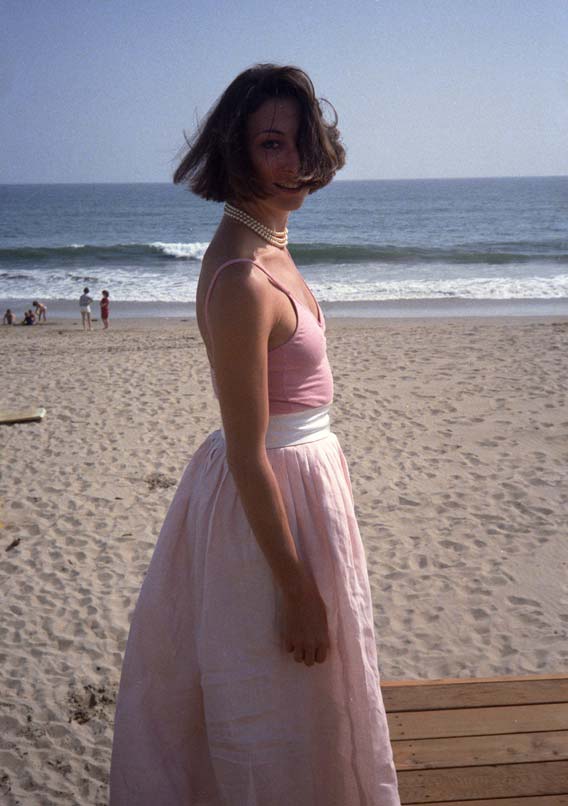 Angelica Huston, Malibu Beach, 1983