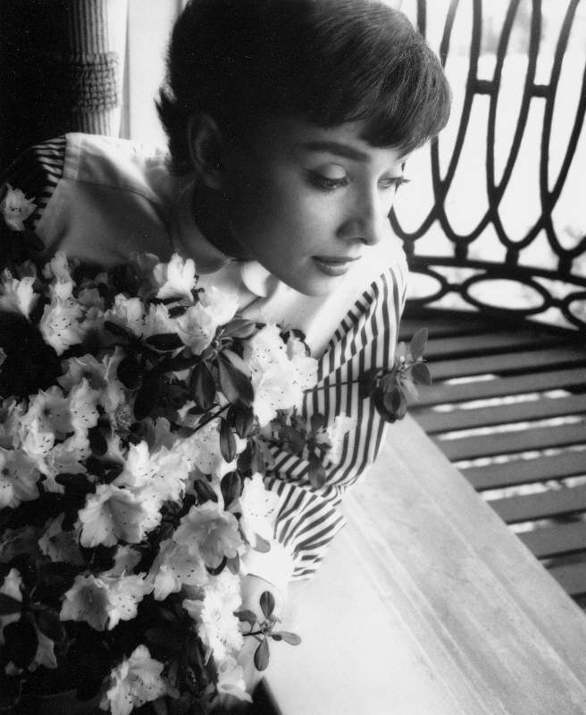 Audrey Hepburn Portrait with Flowers, Los Angeles, 1953
