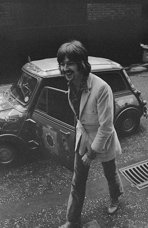 Eric Clapton with Psychedelic Mini Cooper, London, 1968