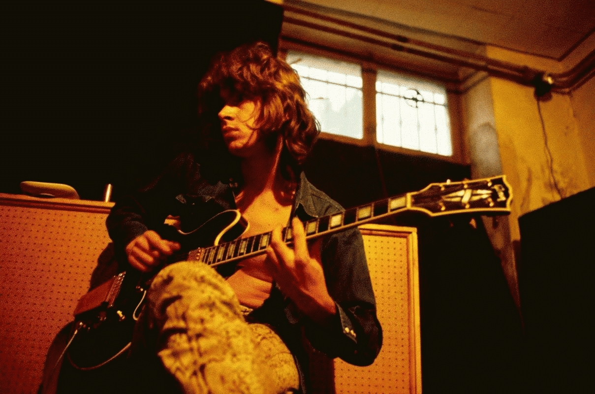 Mick Taylor Recording in the Basement Studio, Nellcôte, France, 1971