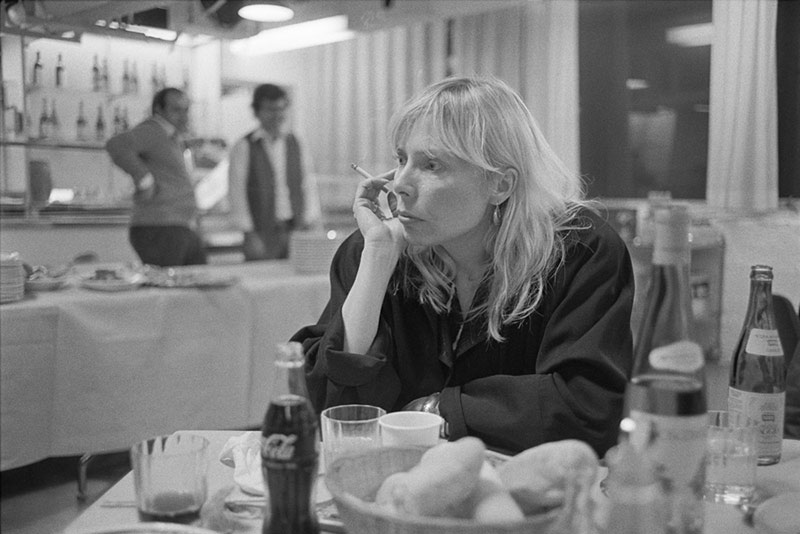 Joni Mitchell in a Genoa Cafe, Italy, 1983