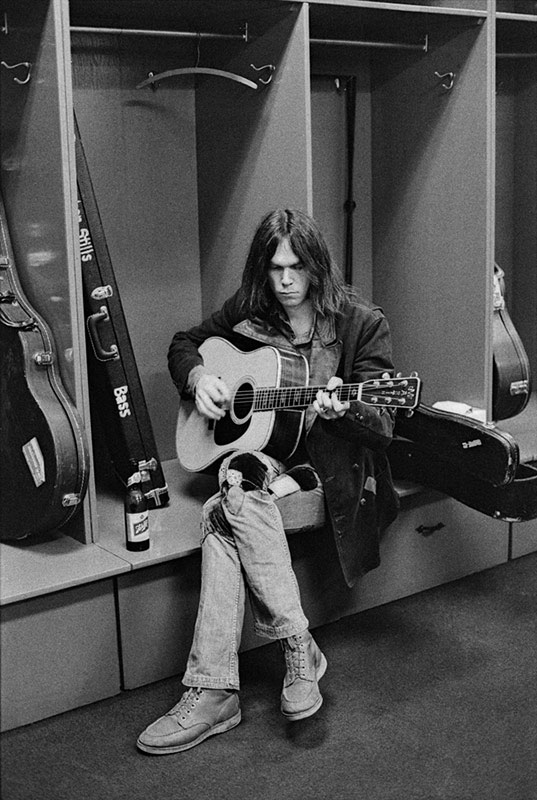 Neil Young Rehearsing Backstage, Philadelphia, 1970
