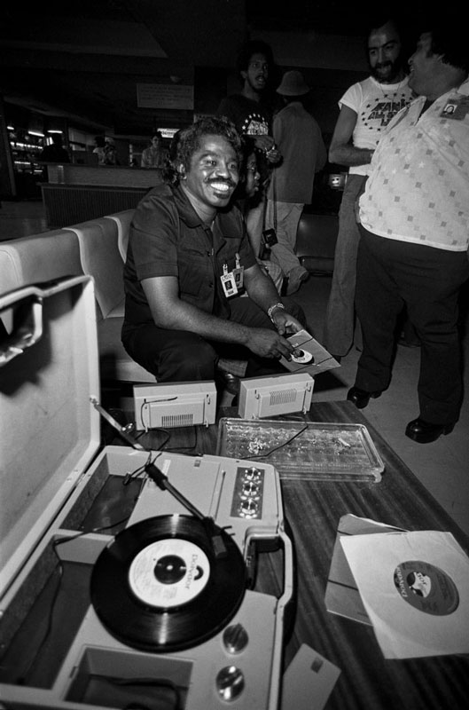 James Brown Listening to Records, Zaire, 1974