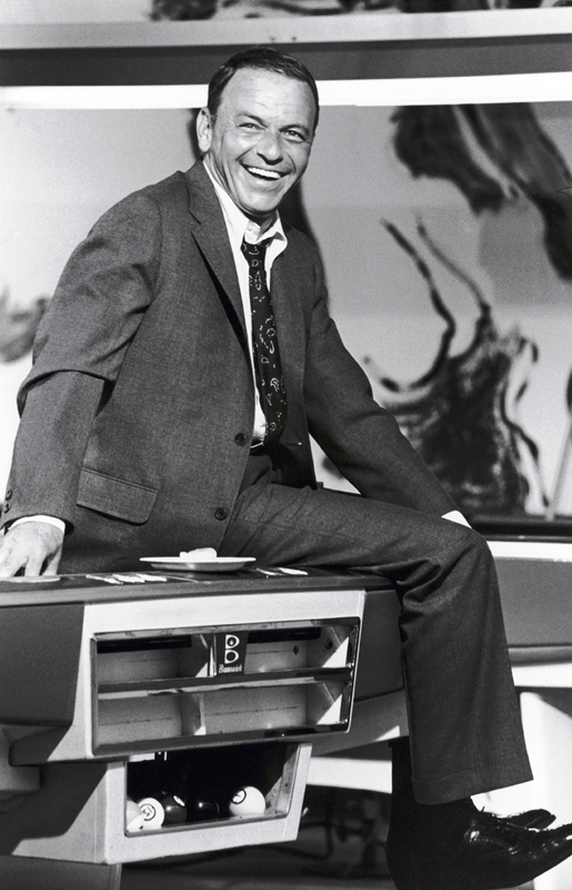 Frank Sinatra Sitting on a Pool Table
