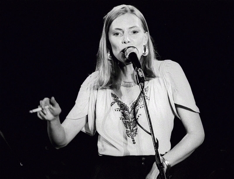 Joni Mitchell Performing (with Cigarette), Boston Music Hall, 1976
