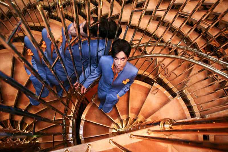 Prince Portrait on Mirrored Stairs, Dorchester Hotel London, 2006