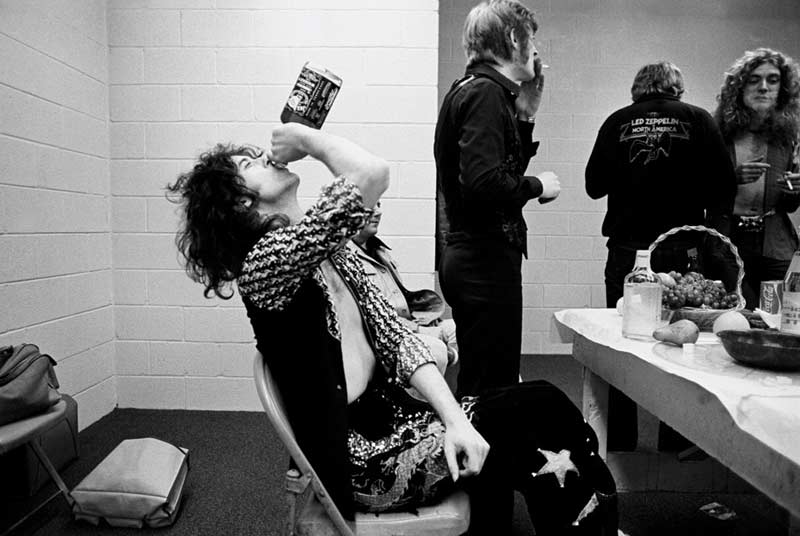 Jimmy Page Backstage With Jack Daniels, Indianapolis, 1975