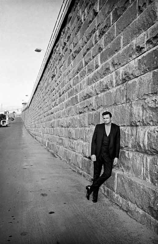 Johnny Cash Leaning Against Wall in Front of Folsom Prison Folsom Prison Blues Single Cover, Folsom,
