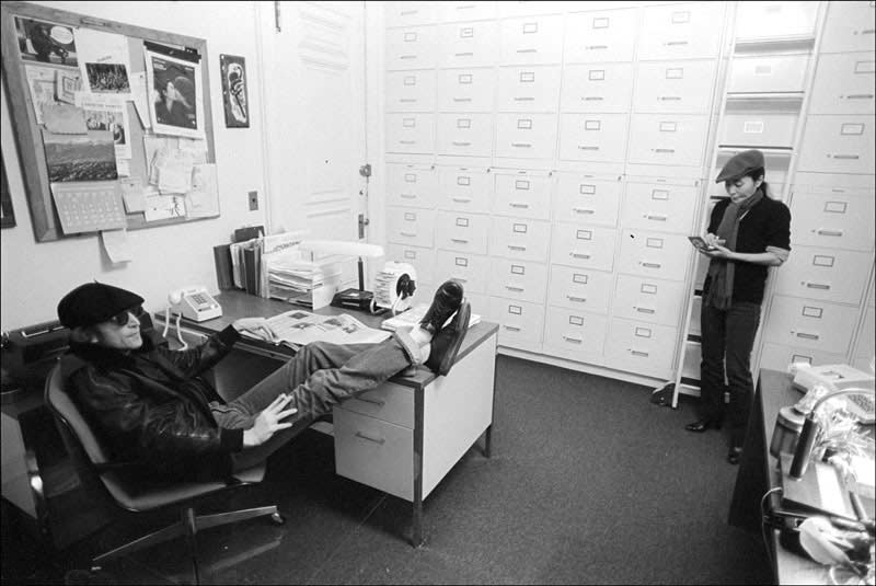 John Lennon and Yoko Ono in their Home Office, The Dakota, NYC, 1980