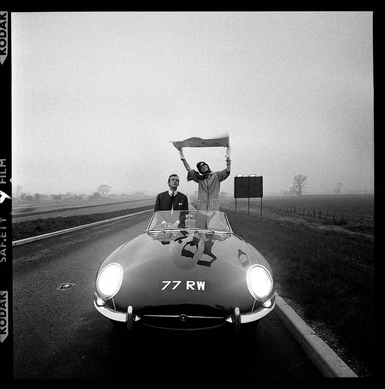 E-Type Jaguar, M1 Motorway, 1961