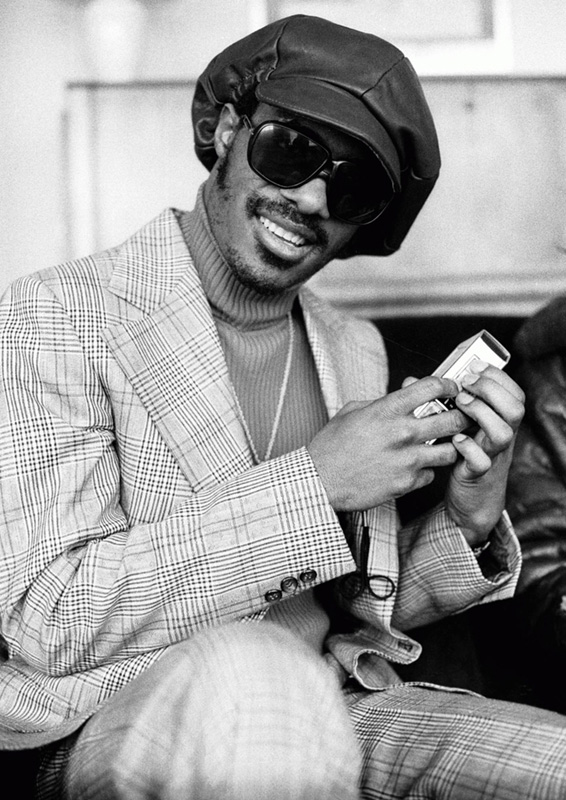 Stevie Wonder with Sony Tape Recorder, 1974