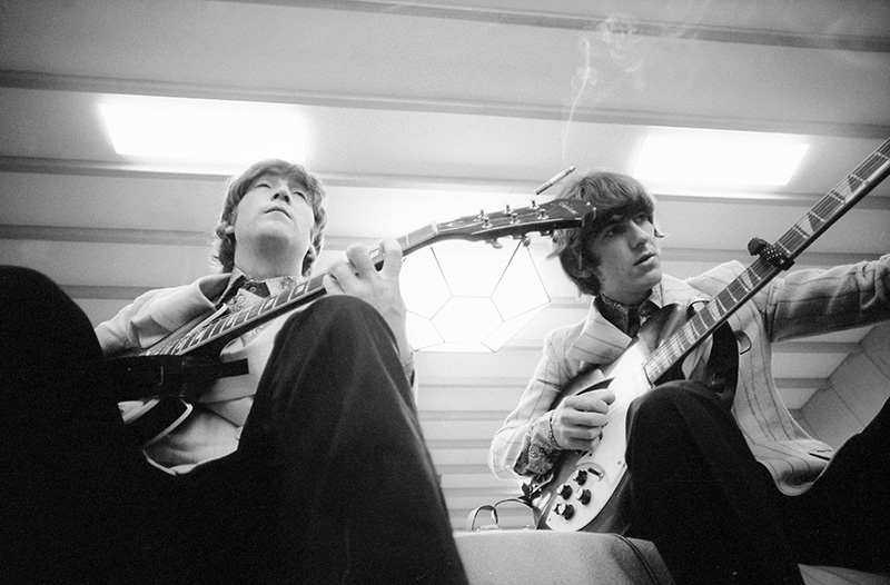 John Lennon & George Harrison Backstage, Japan, 1966