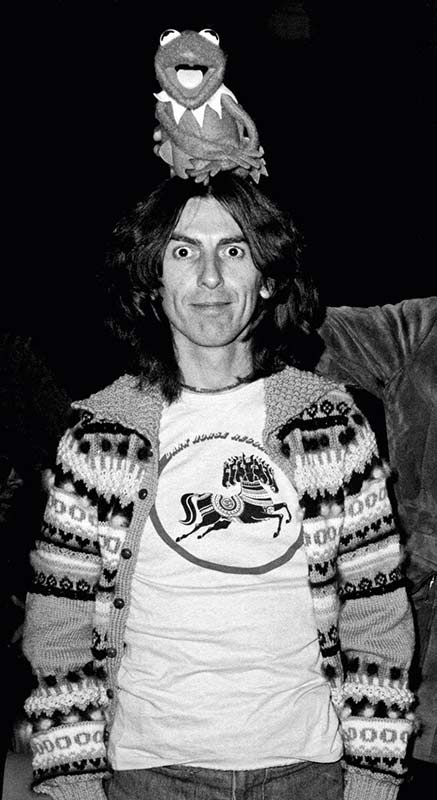 George Harrison and Kermit The Frog, SNL Set, NYC, 1976
