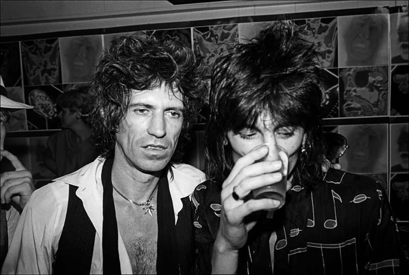 Keith Richards and Ron Wood at Danceteria, NYC, 1980