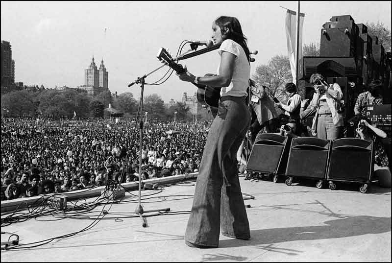 Joan Baez Performing at The War Is Over Rally, Central Park, NYC, 1975