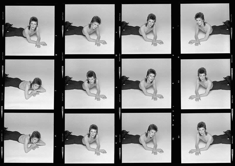 David Bowie Diamond Dogs Cover Outtakes Contact Sheet, 1974