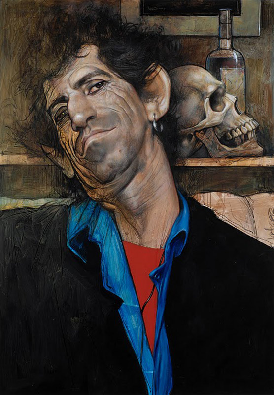 Keith Richards Portrait with Skull, 1993