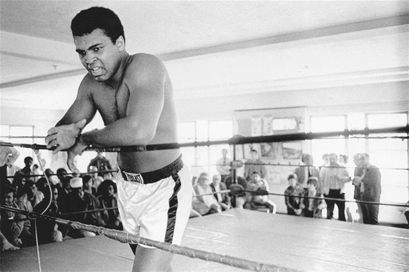 Muhammad Ali Leaning on the Ropes, Training in Miami, 1970