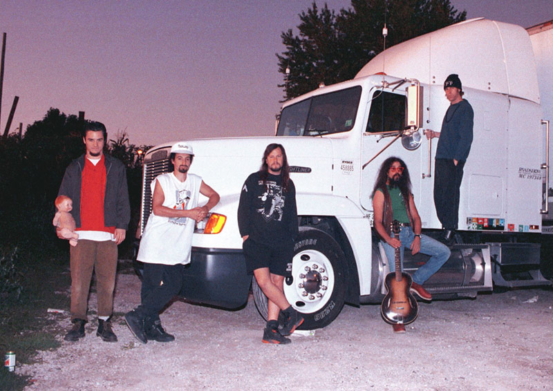 Faith No More Group Portrait with Truck, Davenport, IA, 1992