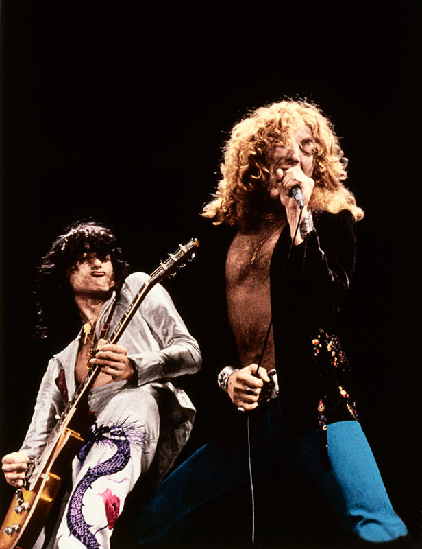Jimmy Page and Robert Plant On Stage, NYC, June, 1977 (Color)