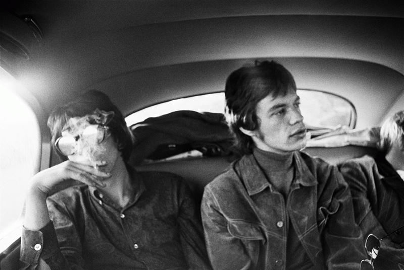 Keith Richards and Mick Jagger in Limo, London, 1967