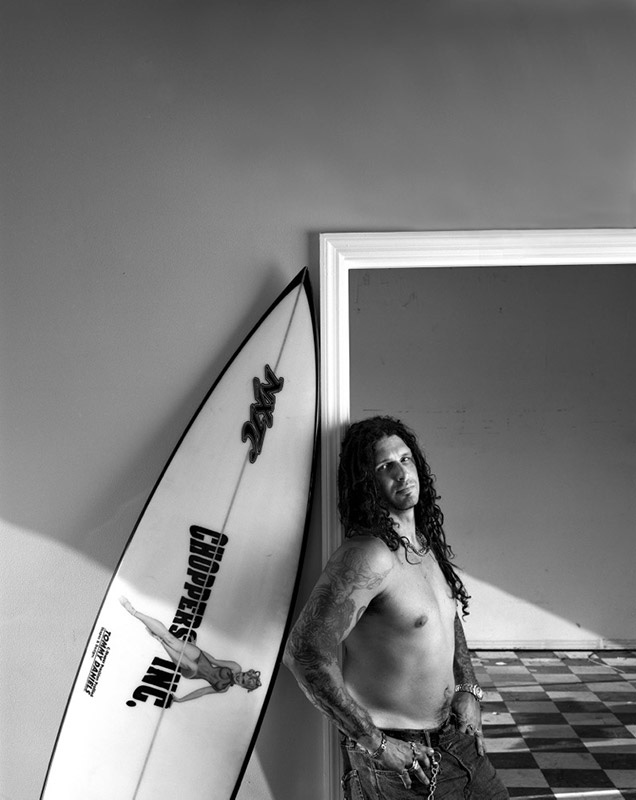 Billy Lane with Surfboard, Melbourne, FL, 2003