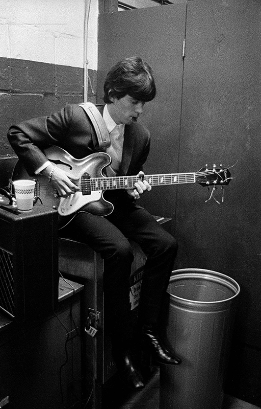 Keith Richards Playing Guitar Backstage, US Tour, 1965