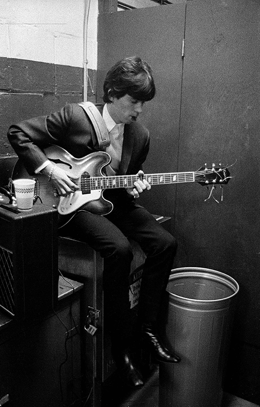 Keith Richards Playing Guitar Backstage, US Tour, 1965