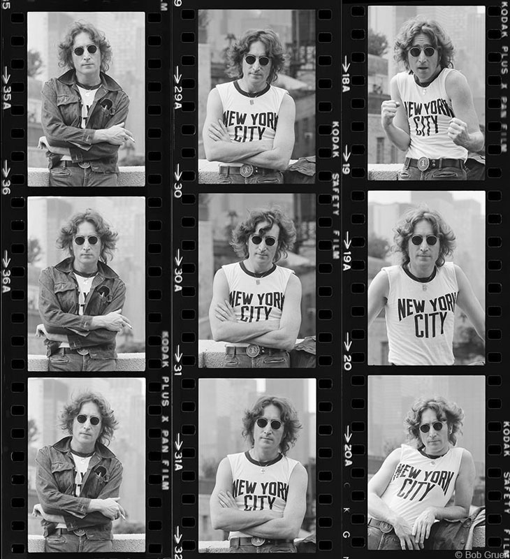 John Lennon, New York City T-Shirt - Contact Sheet, NYC, August 29, 1974