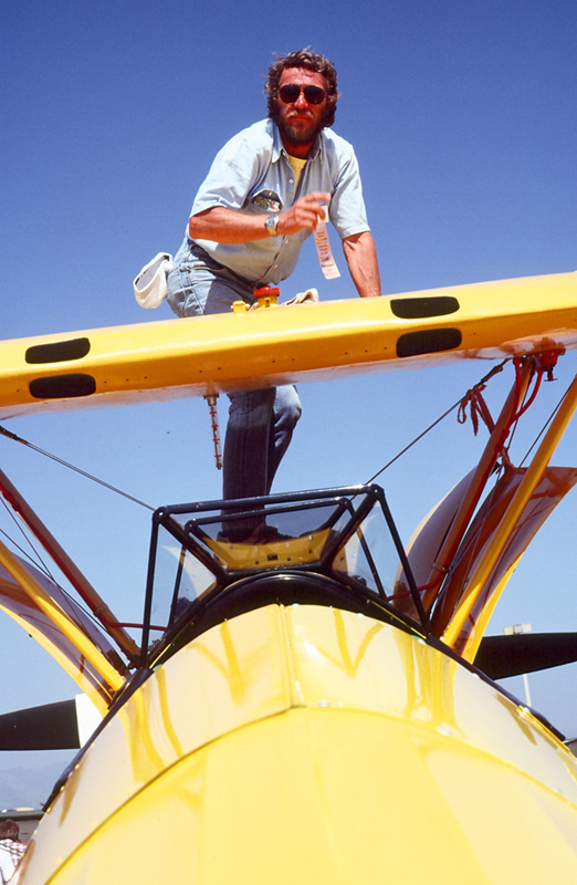 Steve McQueen, Fueling the Stearman, Santa Paula Airport, CA, 1979