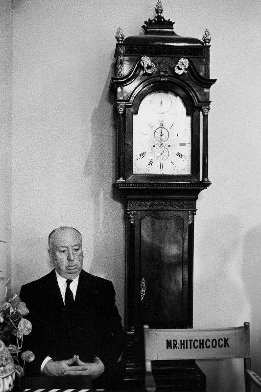 Alfred Hitchcock on the Set of Marnie, 1964
